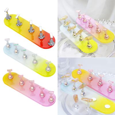 Acrylic Nail Art Practice Stands Magnetic Nail Tips Holders Training Fingernail Display Stands DIY Nail Crystal Holders