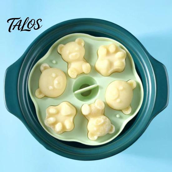 Easy Release Pastry Molds Silicone Bear Cake Mold, Steamer Safe Food Baking Pan for Kids, Grade Non Stick Reusable Heatproof Muffin Pudding