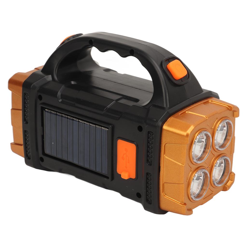 Portable Searchlight Outdoor Handheld Multi Function Solar Charging USB Flashlight for Camping