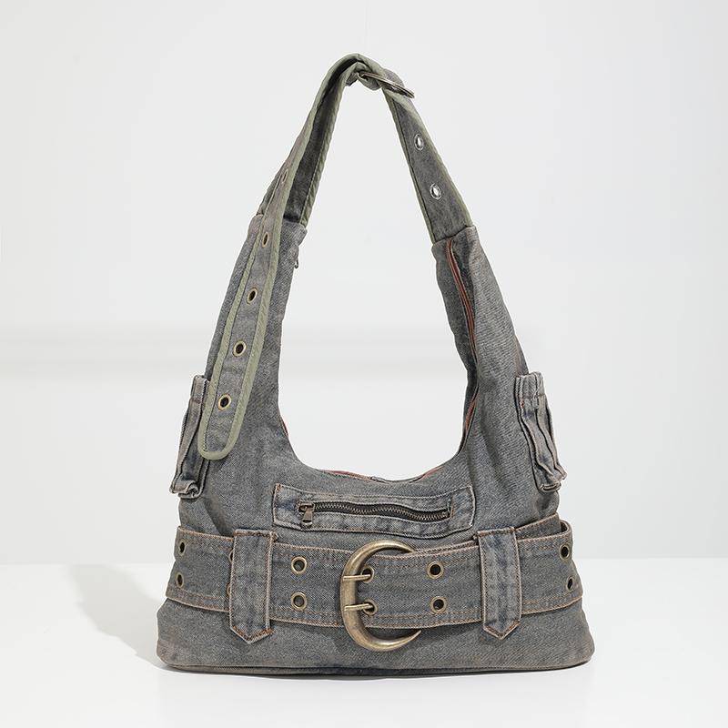 Women's Shoulder and Crossbody Denim Bags Casual Totes Wide Handles Sense of Luxury Exclusive Design High Quality New