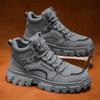 Fashion Men's High Top Boots Anti Slip Platform Anti-slip Comfortable Outdoor Hiking Boots Men's Fashion Trendy Workwear Shoes