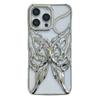 For iPhone 16 Pro Max Case Electroplated Hollow Butterfly Pattern Creative Design TPU Phone Cover