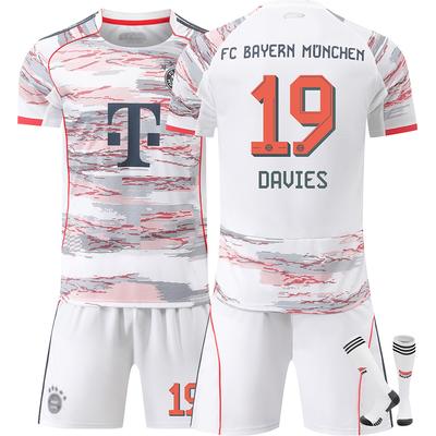 25-26 FC Bayern München Venkovní dres Fotbalový dres pro děti a dospělé DAVIES #19