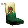 Christmas Chair Cover Dustproof Cartoon Santa Snowman Print Stretchable Fabric Anti-slip New Year Party Decoration Chair Protective Sleeves