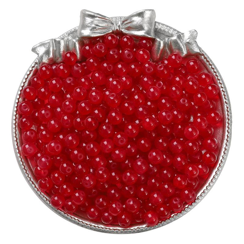 Bracciale con Perle Rotonde in Vetro Gelatina Pittura Imitazione Giada Perline Sfuse Perline Smaltate Accessori Ciondoli Fatti a Mano per Collane Fai da Te