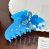 Hair Acetate Highend Claw Clip With Beautiful Floral Design And Sparkly Rhinestone Treatment