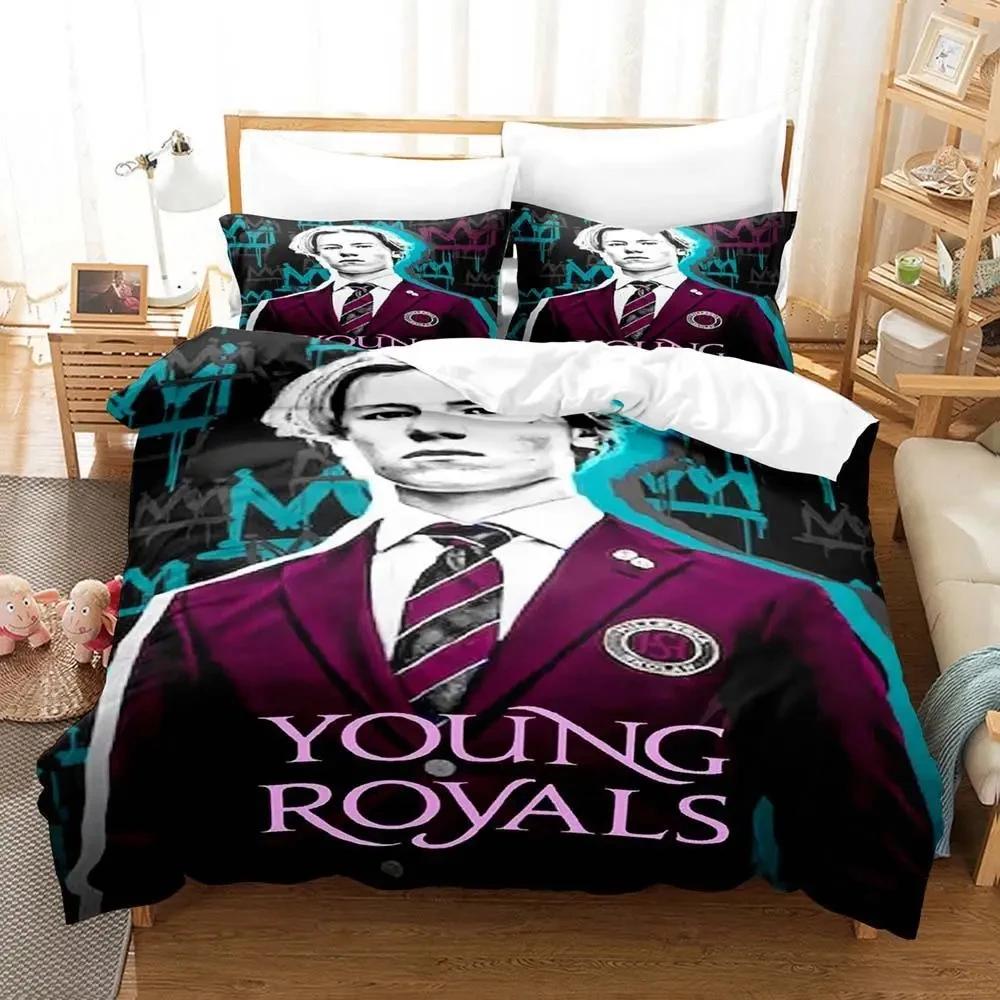 

Comforter Young Royals Tv Boys Bed Single Twin Full Queen King Size Aldult Anime Bed Set Pillowcas Comforter (quilt)-EU Single(135*200cm)3pcs