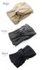 VINGTAINE Pleated Turban Hairband with Ribbon Perfect for Resort or Mature Beige Tie, Updos, HB-116-BE-