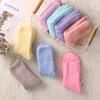 Women Socks Autumn Winter Warm Lady Socks Soft Coral Velvet Plush Thicken Floor Bed Sock Solid Color