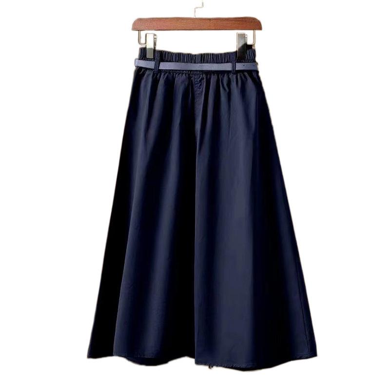 Skirts for Women Cotton Flare Woman Skirt Elastic High Waist Midi A Line Clothing Sales Aesthetic Y2k Vintage Luxury Elegant