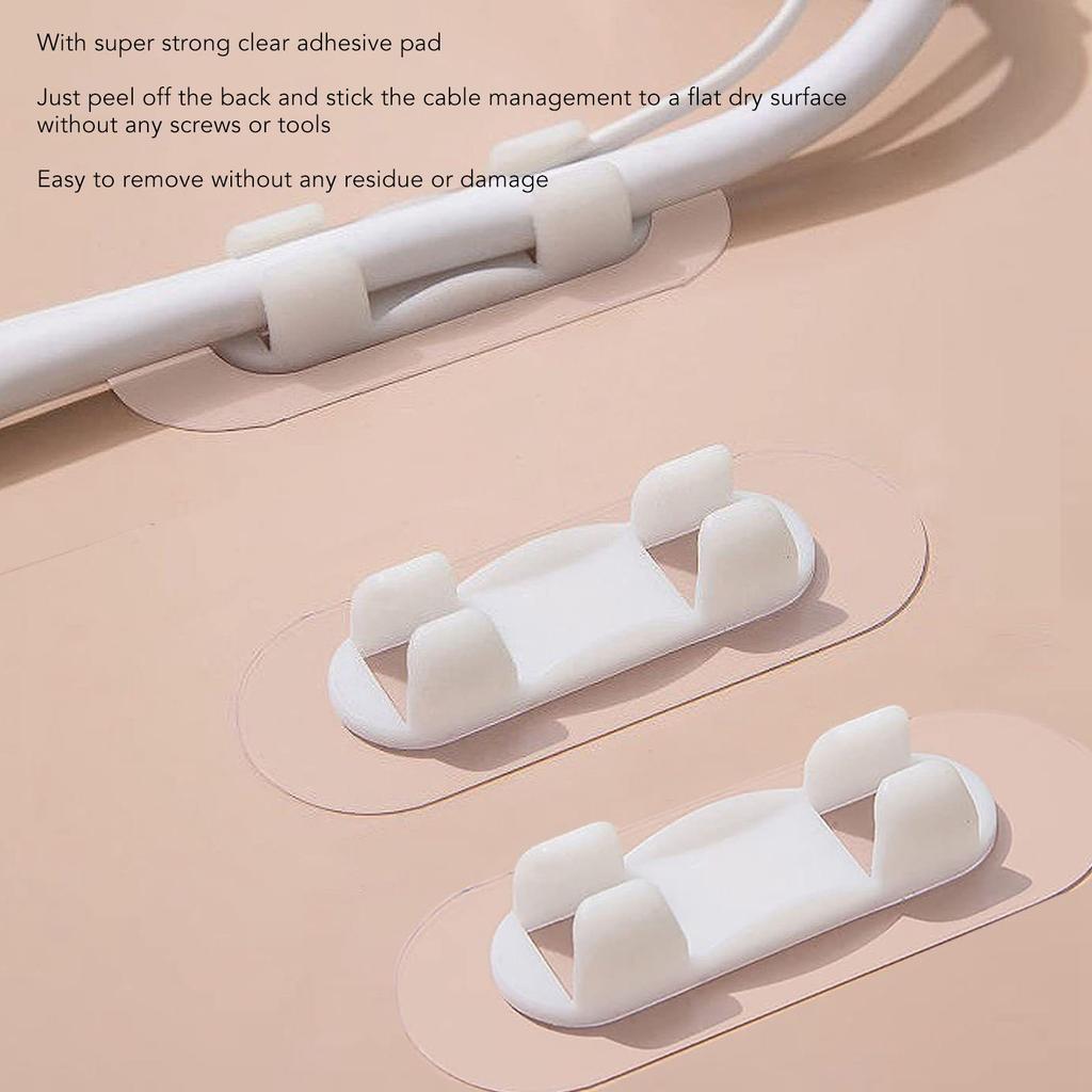 40Pcs Adhesive Cable Clips Punch Adhesive Wire Holders Cord Clips for Home Car Desk