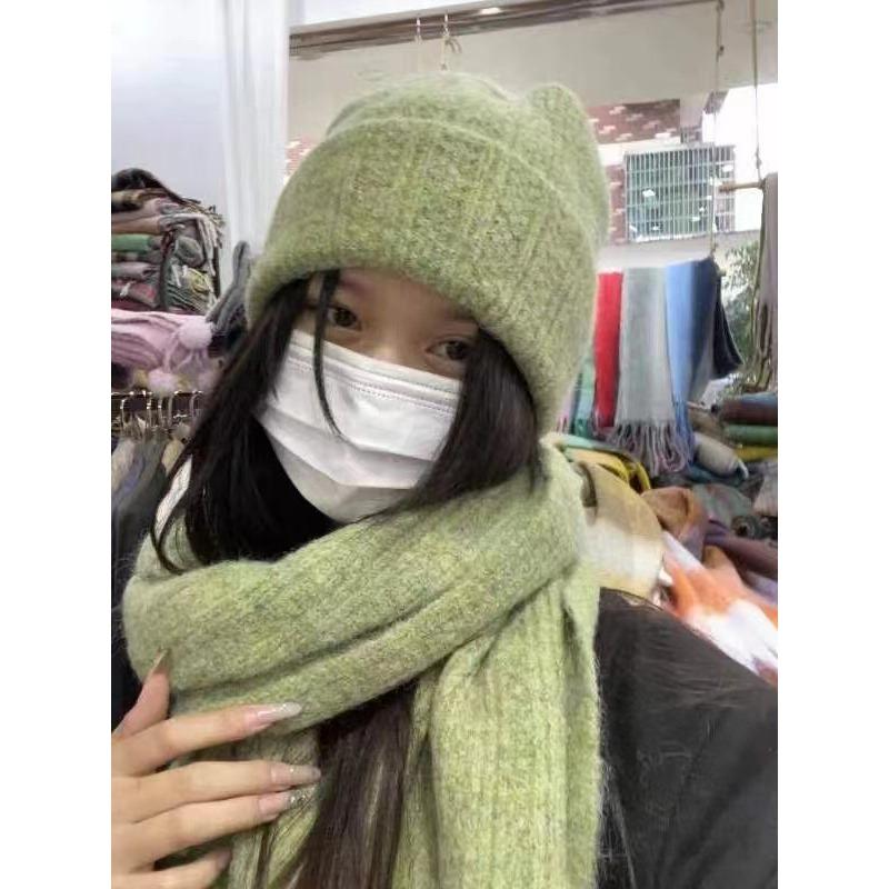 New Wool Knitted Scarf for Women in Winter Korean Fashion  Versatile  Warm Student Scarf Skin Friendly and Soft
