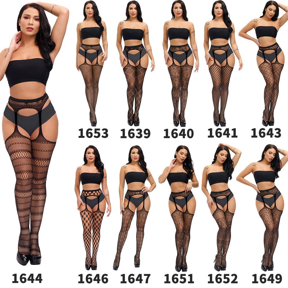 High Waist Sexy Tights Fishnet Black Stockings Open Crotchless Body Tight High Large Plus Size Pantyhose for Oversized Women