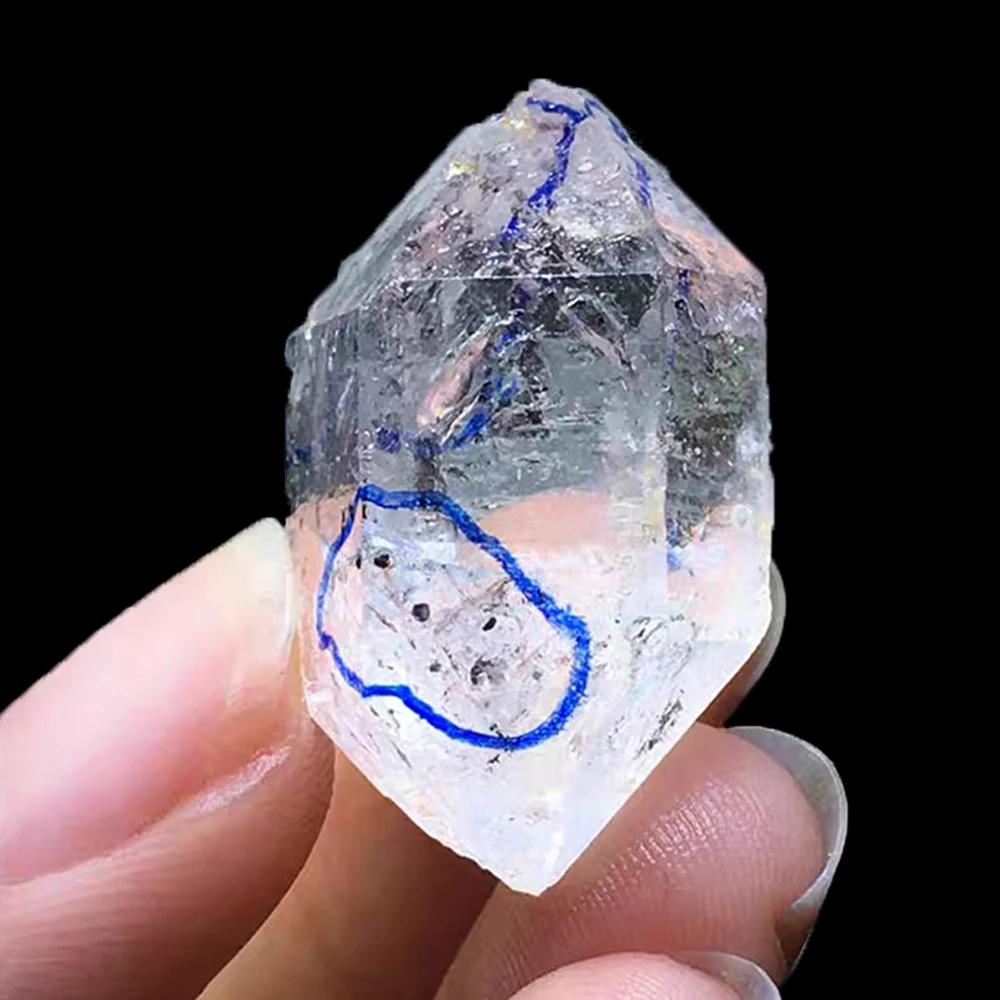 Természetes Herkimer Gyémánt Drifting Homok Víz Gall Ásványi Energia Nyers Reiki Dekor Védőkő Fekete Kristály Minta Drágakő
