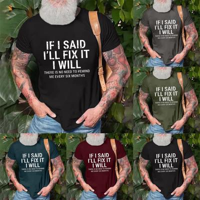 Herren-T-Shirt mit grafischem Text, 3D-Druck, Straße, lässig, kurze Ärmel, Daunendruck, Kleidung, Basic