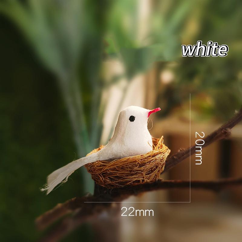 

Ляльковий будиночок Пташине гніздо на відкритому повітрі Міні-пташине гніздо Ляльковий будиночок Міні-прикраси Мініатюрна модель лялькового будиночка Аксесуари для декору білий