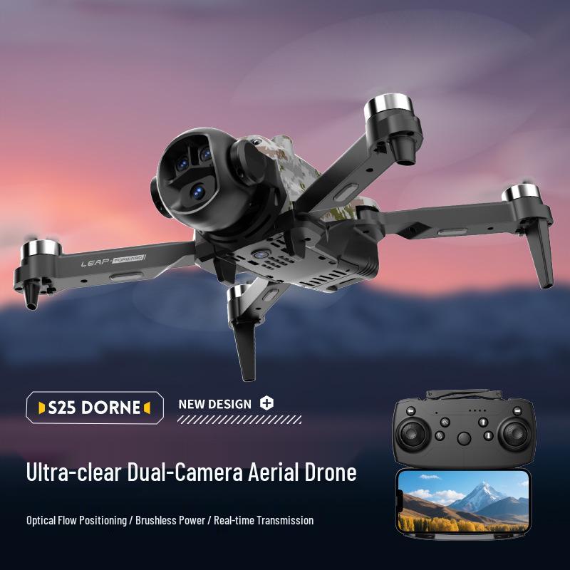 Brushless Foldable Drone with Dual Cameras & Screen Controller for Aerial Photography