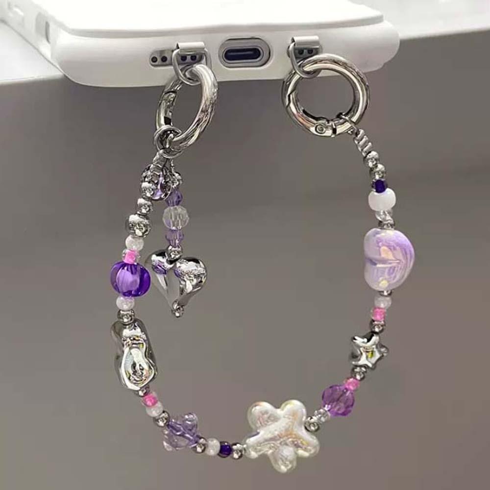 Y2K Colorful Bag Charm Resin Versatile Bag Pendants Bag Accessories Beaded Phone Chain Girls