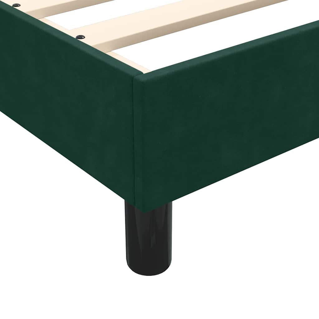 Box Spring Bed with Mattress Dark Green 80 x 220 cm Velvet