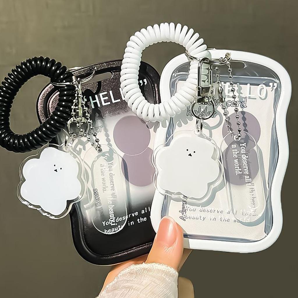 Kreativ Design Kpop Fotokortshållare Transparent Korthållare Nyckelring Fotofickor Busskort Studentkortsfodral Fotobeskydare