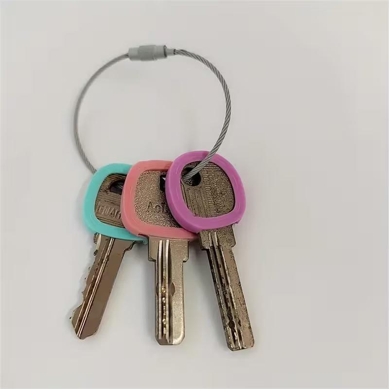 12pcs Colorful Silicone Key Covers | Animal & Heart Designs for Easy Key ID | Home Office Use