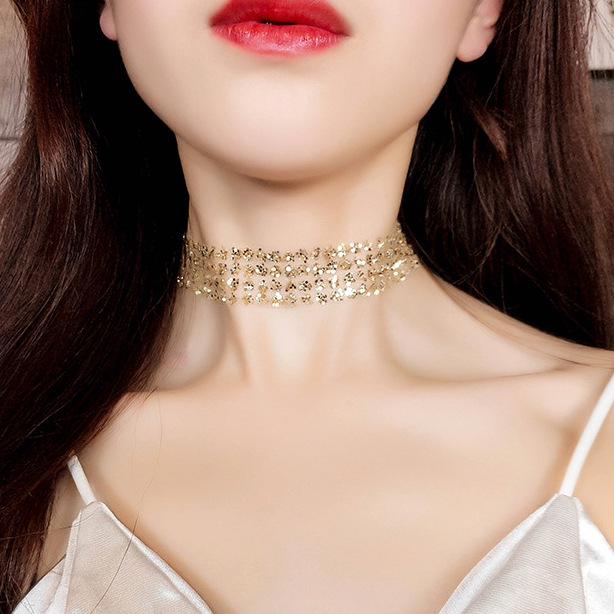 Κολιέ Choker με Χρυσές Πούλιες: Κομψό Ευρωπαϊκό & Αμερικανικό Στυλ με Αόρατη Αλυσίδα για Γυναίκες