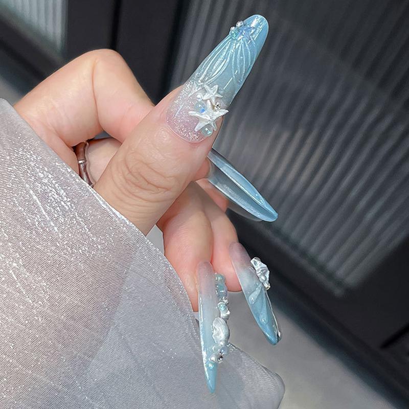 50Pcs Mix Ocean Series Pearl Shell  Starfish Jewelry Flash Nail Art Decorations Nails Accessories Charms Supplies