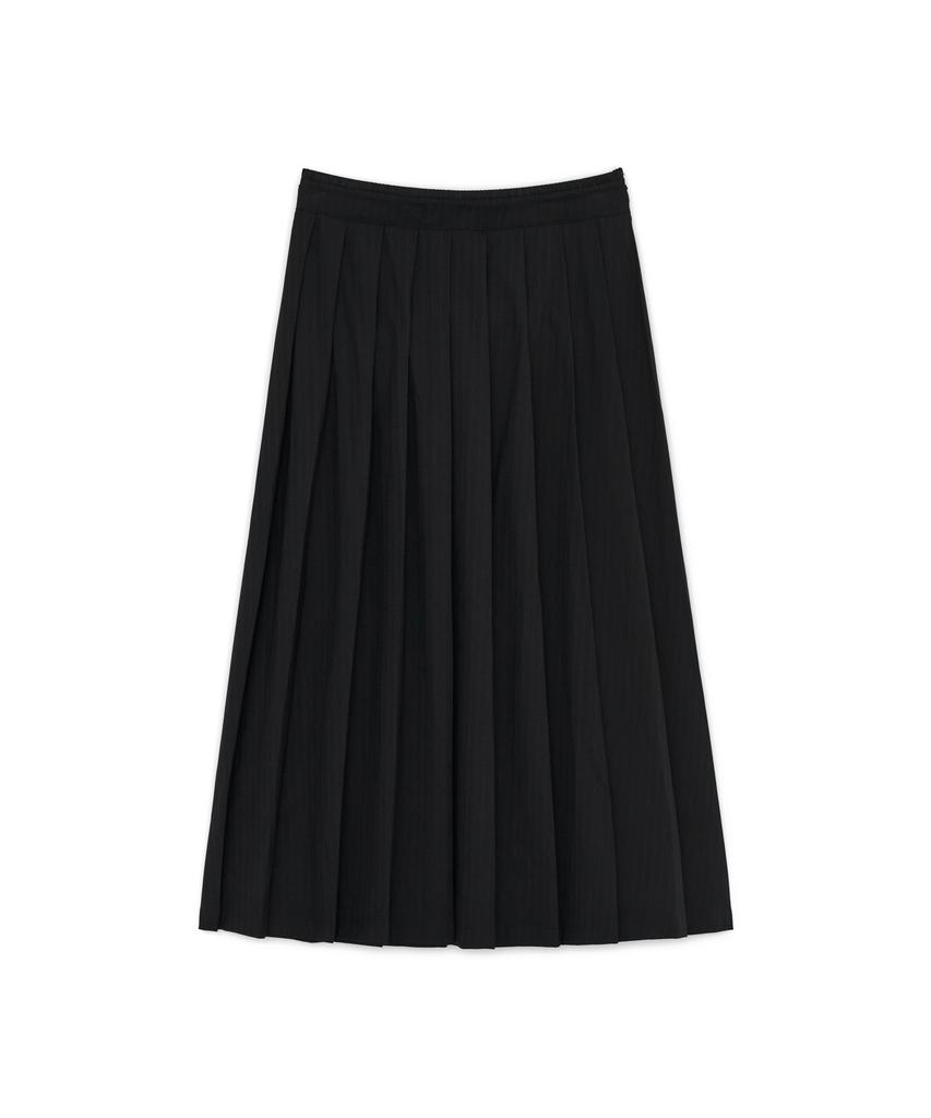 Sunburn Project Layered Pleats Maxi Skirt, Black