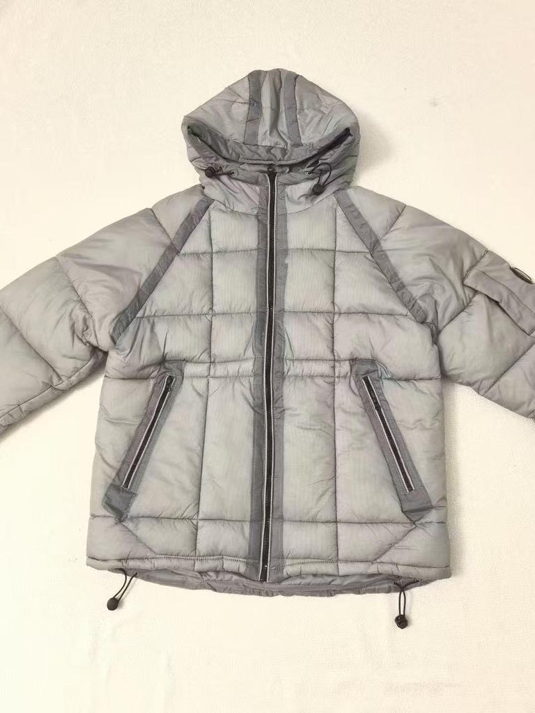New CP Trendy Outdoor Hooded Patchwork Down Jacket - European/American Winter Warm Coat