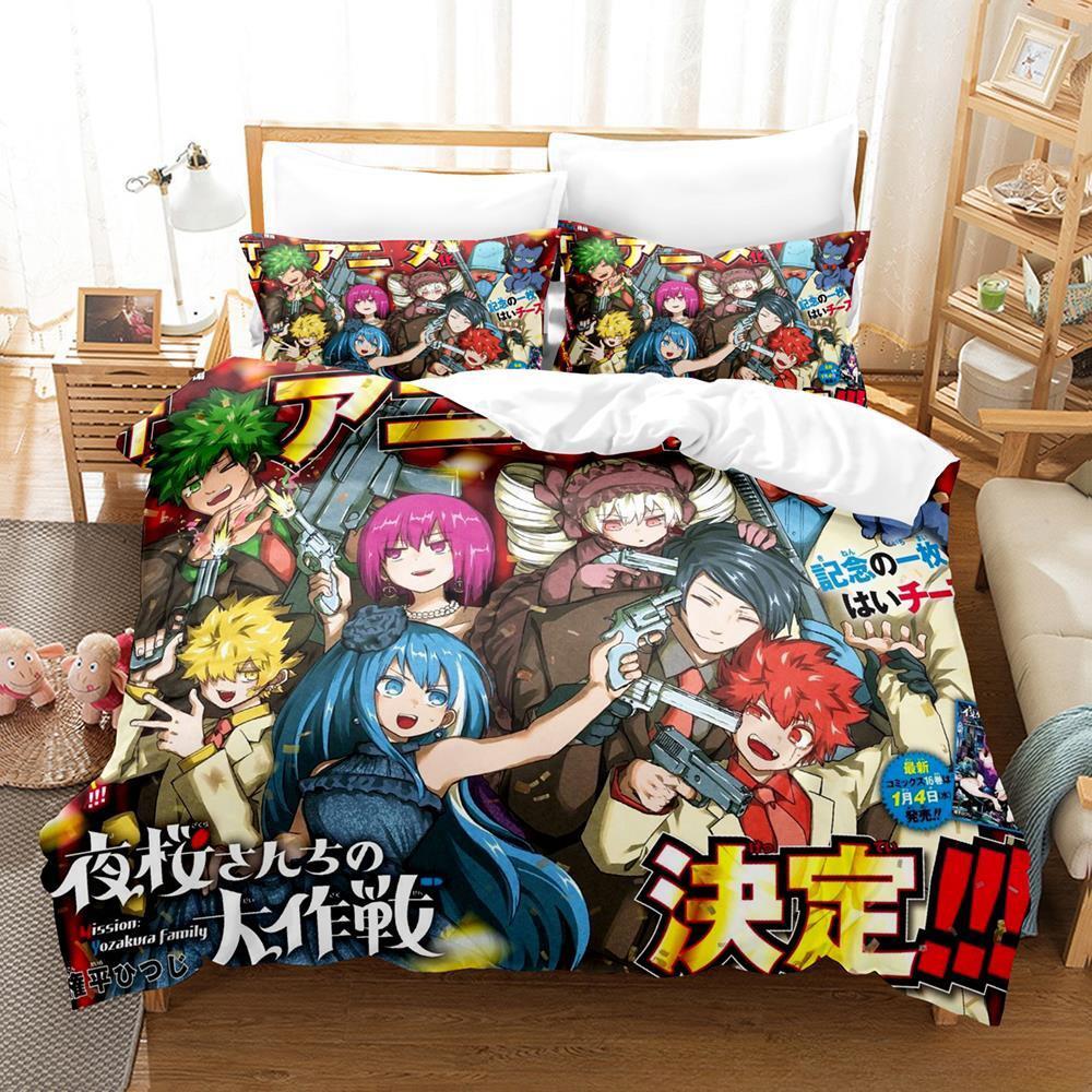 3d Print Anime Mission: Yozakura Family Bedding Set Single Twin Full Queen King Size Bed Set Adult Kid Bedroom Duvet Cover Sets