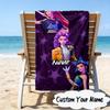 Custom Name KPop Cartoon Microfiber Beach Towel Super Soft & Absorbent for Bath, Beach, Travel  Bath Time Accessory, Fan Gifts