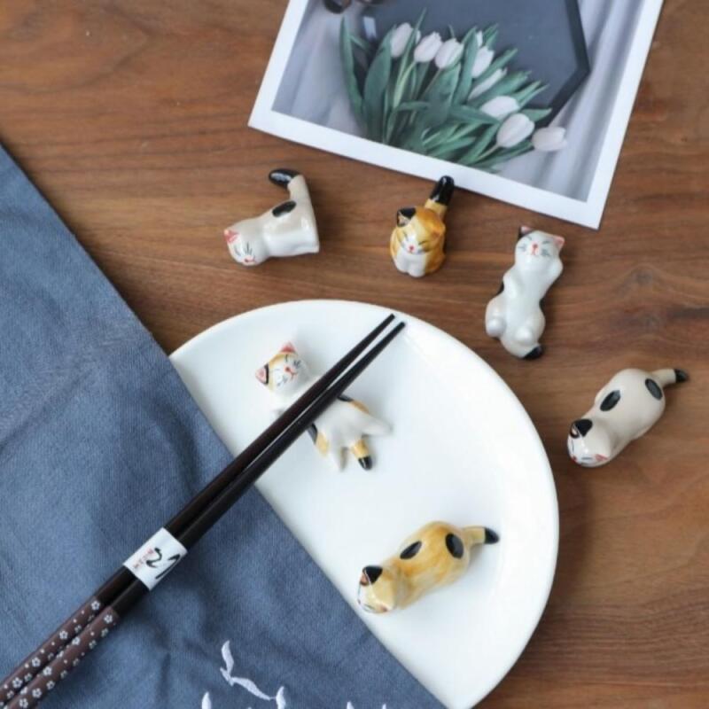 Cute Cat Spoon Rest Japanese Izakaya Prop AA0031 1 set of cat spoon holders (6 pieces)