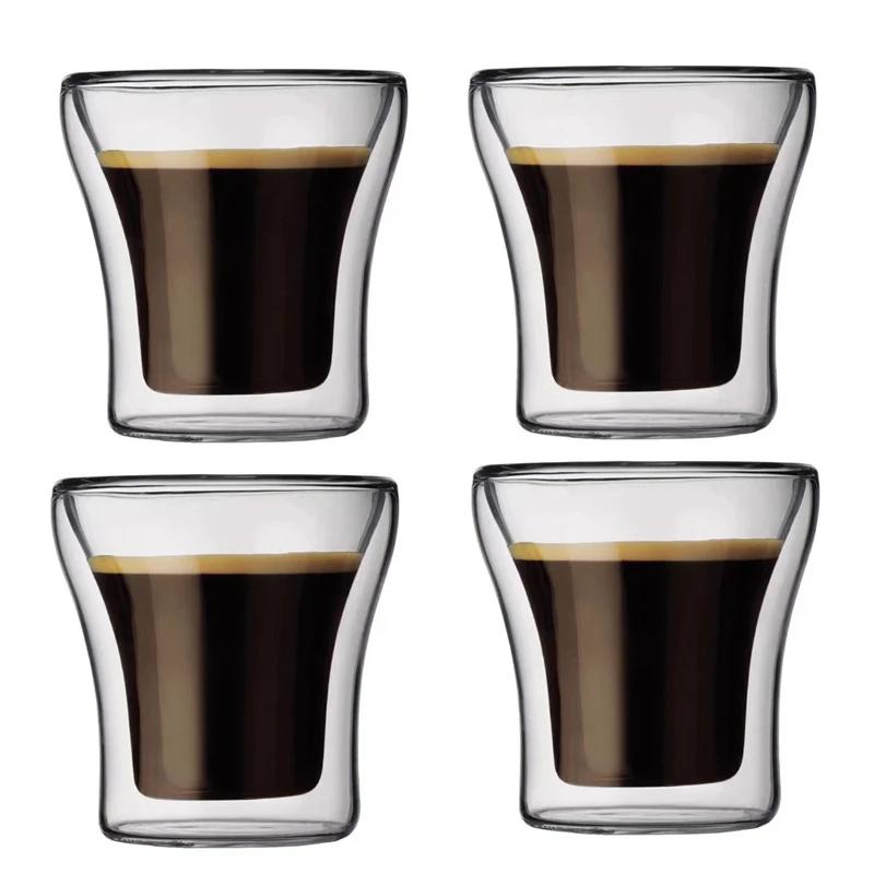 1/2/4 Stück Doppelwandiges Glas Kaffeetasse Wärmeisolierung Elektrische Fackelform Cappuccino Frühstücksglas Kaltgetränke Eiskrug