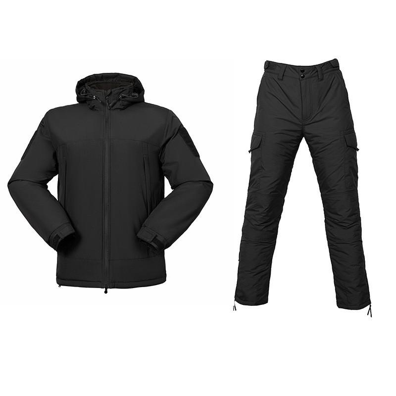 F7 Portable Cold-proof Cotton Suit Set_ Outdoor Water-proof Warm Coat Training Clothes XL чёрный