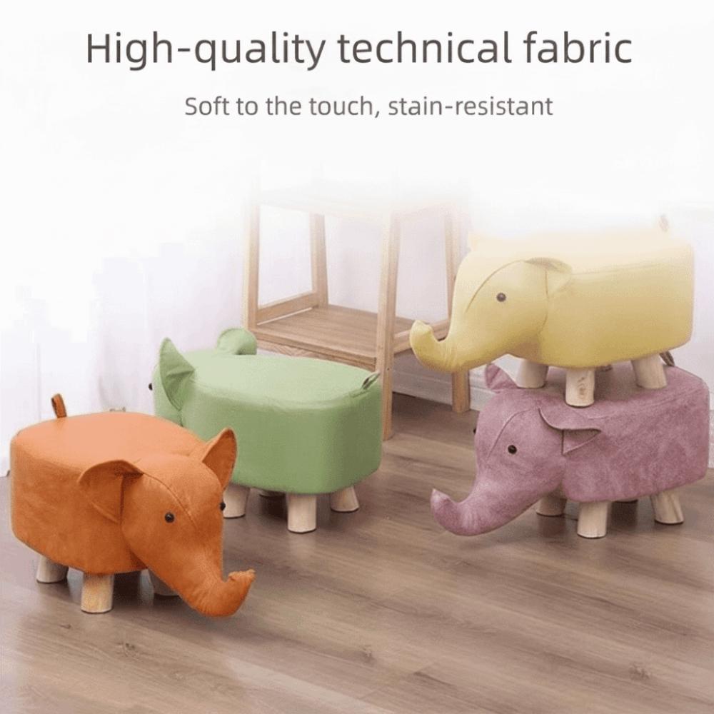 Durable Seating Chair Solid Wood Legs Elephant Footstool Kids Elephant Stool Living Room