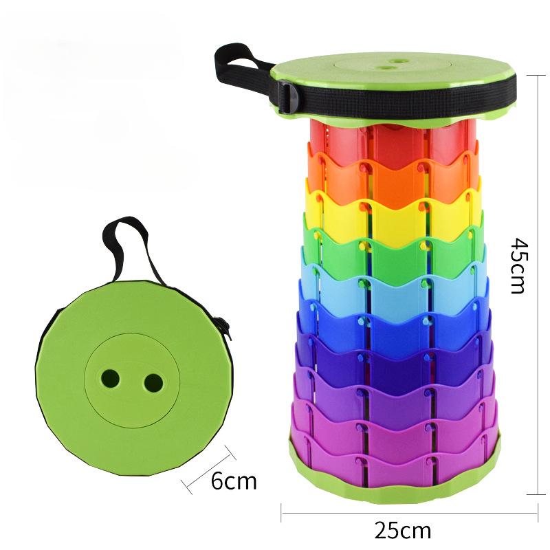 Outdoor travel telescopic stool, portable chair, adjustable telescopic stool, shoe - changing stool, telescopic folding stool fo