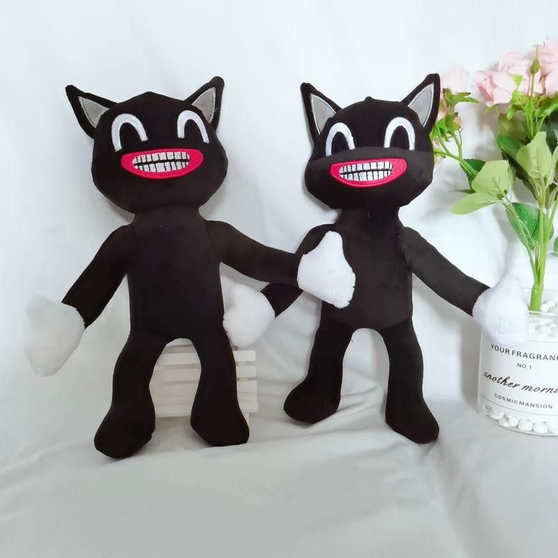 Adorable Black Cartoon Cat Plush Toy Stuffed Doll Perfect For Halloween Decorations