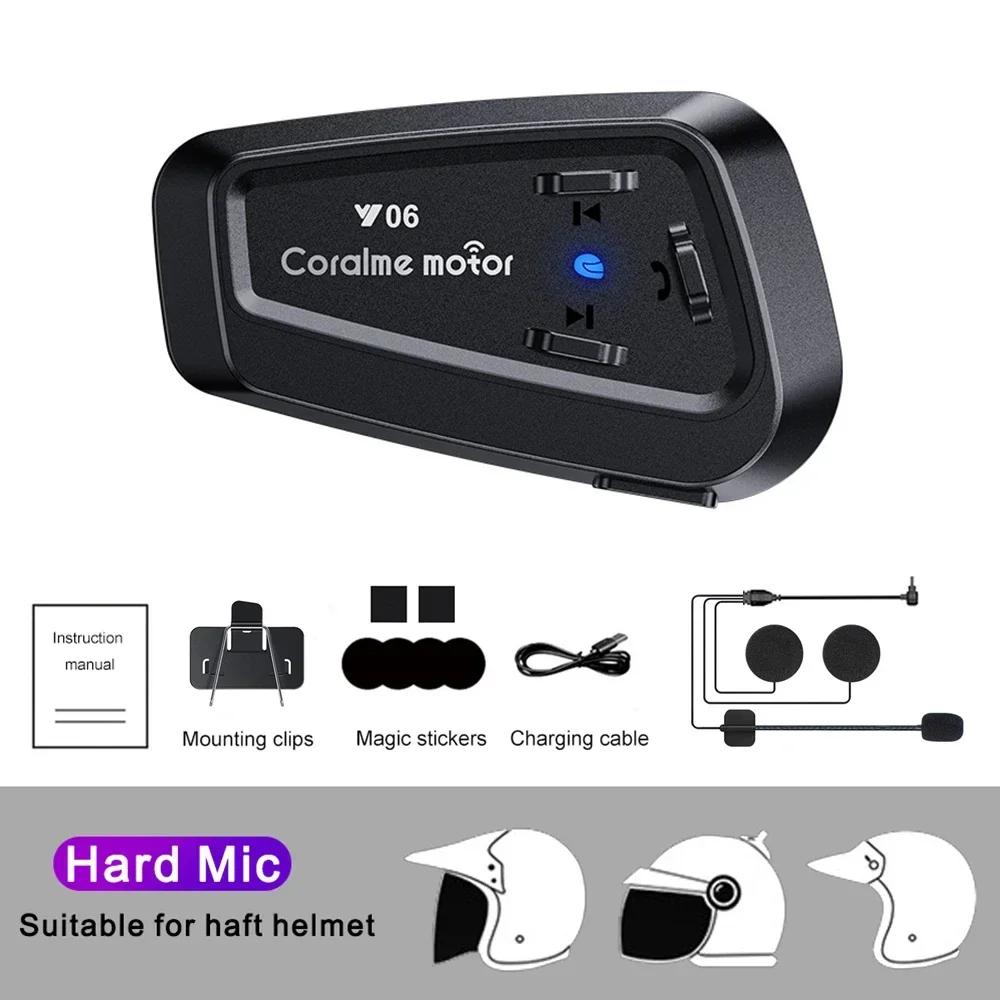 Y06 Motorcycle Helmet Headset Bluetooth 5.3 Motorcycle Wireless Hands-on Talking Headset Waterproof Motorbike Earphone