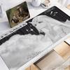 Anime Girl Mouse Pad Black White Angel Desk Mat Japanese Manga Gaming Mousepad Y2k Aesthetic Keyboard Pad Gaming Table Pc Decor