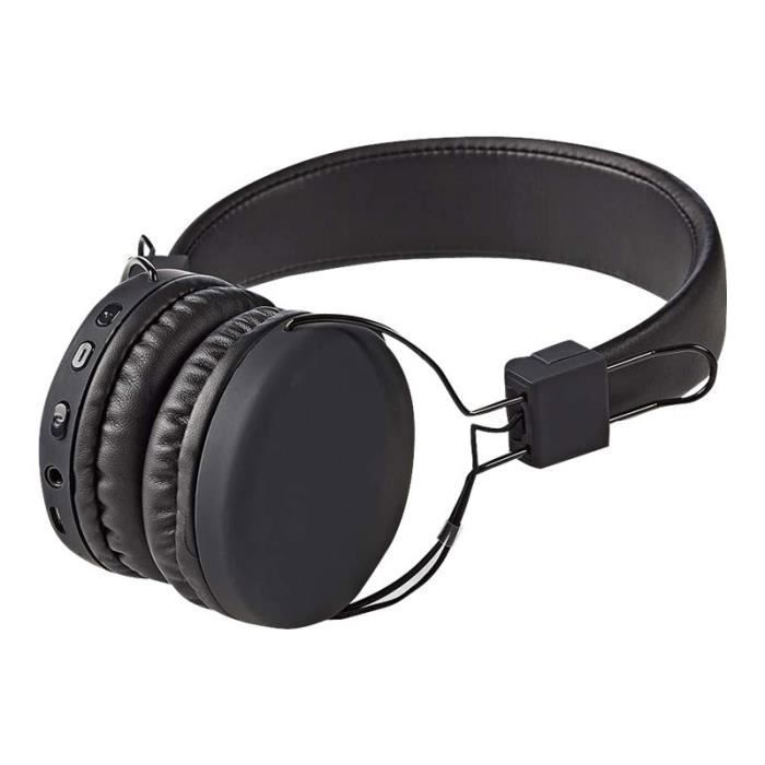 Casque avec micro - Nedis - HPBT1100BK - Bluetooth - Sans fil - Noir
