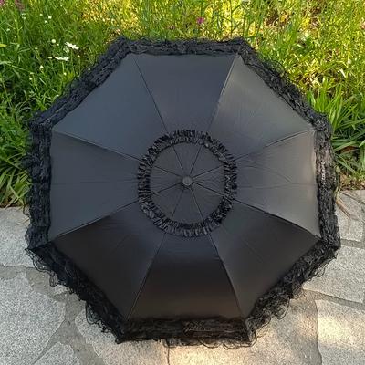 K-style Lace Lace Arch Princess Umbrella Female Thickened Sun Protection Umbrella Foldable UV Protection Dual-Use Sun Umbrella