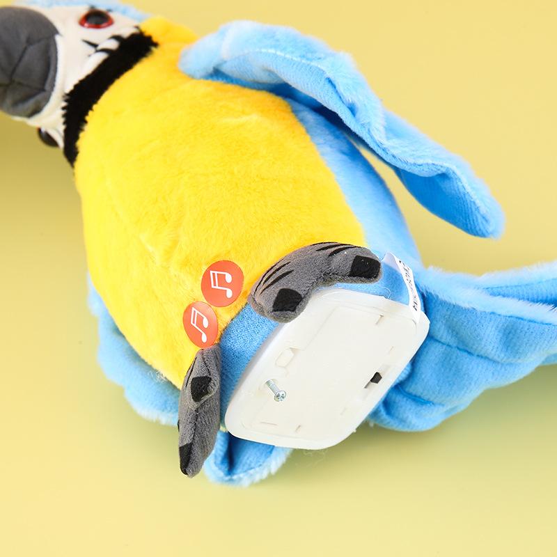 Elektrisches Plüschpapageien-Spielzeug, Spricht & Nimmt auf, Wiederholt Wörter, Wackelt mit dem Körper & Schlägt mit den Flügeln, Interaktives Haustierspielzeug Geschenk für Kinder
