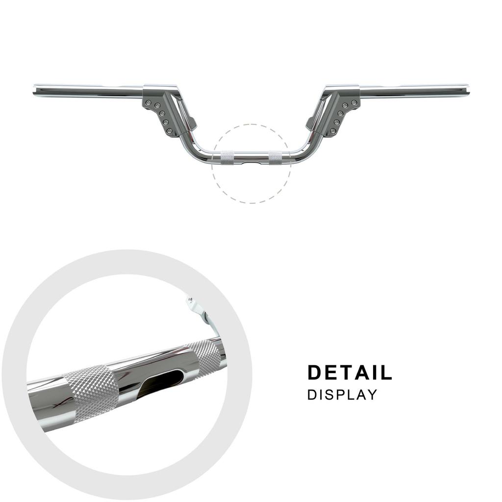 Adjustable Motorcycle Handlebars for Harley Sportster, Dyna, Softail, Touring - 5.5" Height