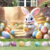 180*110cm Easter Photography Backdrop Cartoon Easter Hanging Banner  School Studio