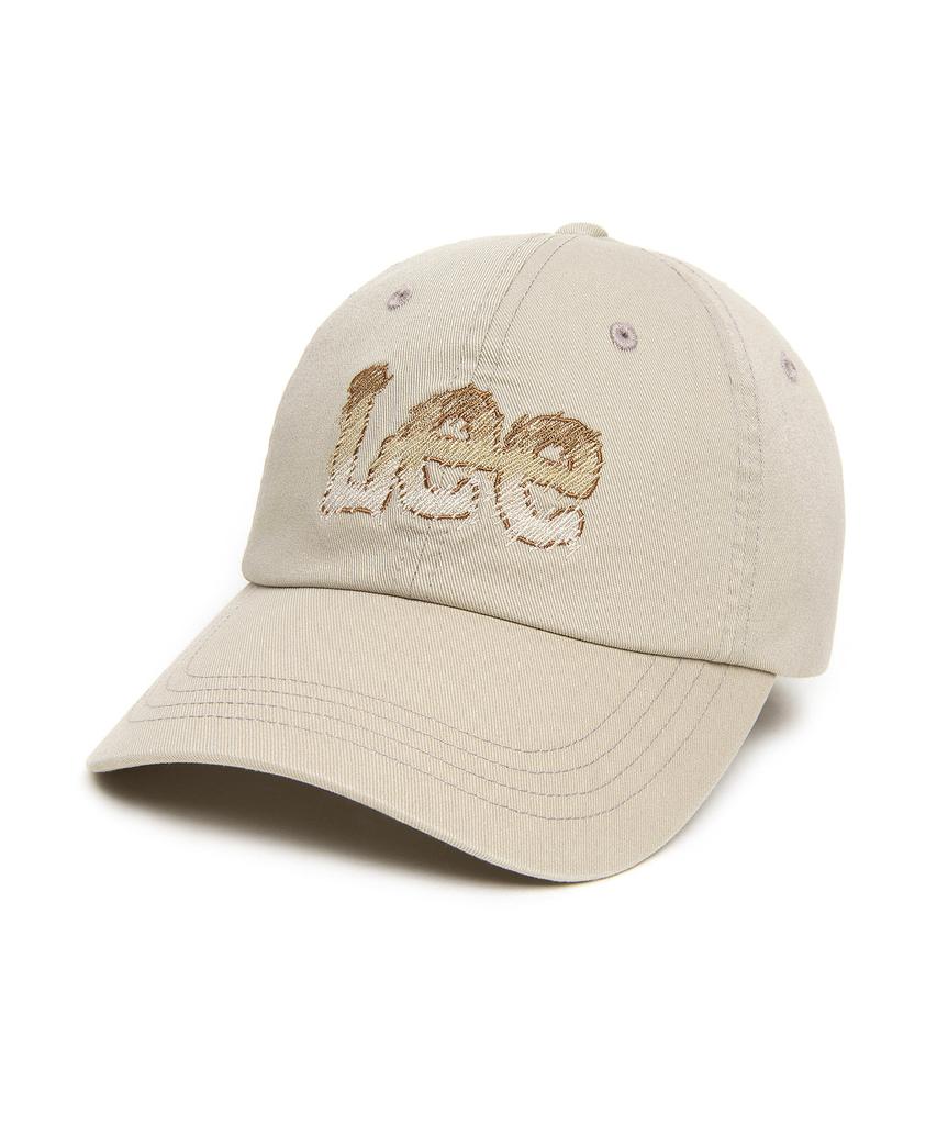 LEE Drawing Stitch Cotton Ball Cap Beige