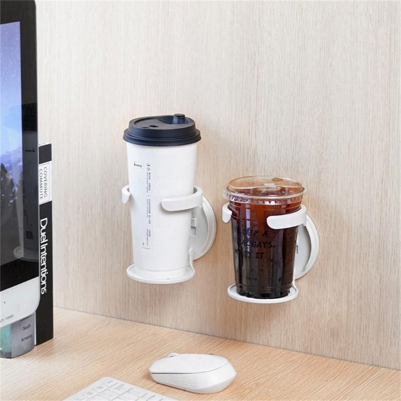 Portable Purpose Cup Holder Adhesive Mount Design For Car Office Home Strong ABS Construction Space Saving Organizer
