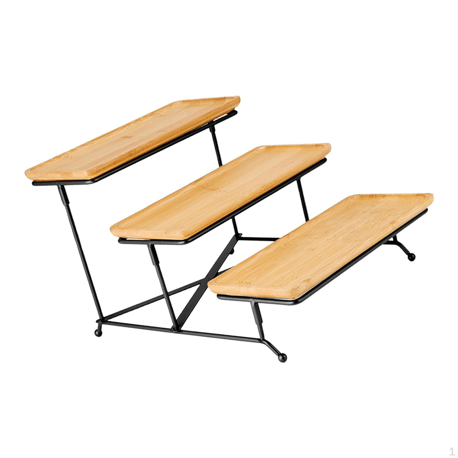 Набор из 3-х ярусной подставки для подачи, Фрукты Десерты Презентация Вечеринка Дисплей Набор Декоративный Black Rack