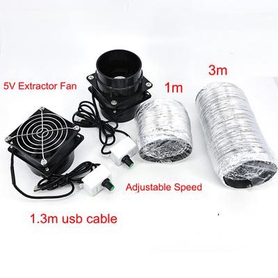 2types DC 5V USB Adjustable Speed Solder Absorber Fume Extractor Fan 1m 3m Pipe Duct Exhuast 1 2 Way Ventilation Fan