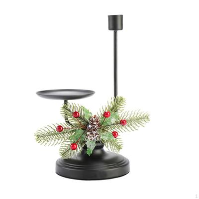 Porte-bougie de Noël Bougeoir Cône Candélabre Fer pour Mariage Fête