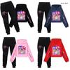Hunters Demon Kpop Pattern Print Kids Hoodie Pants Set Fashion Gift Clothing